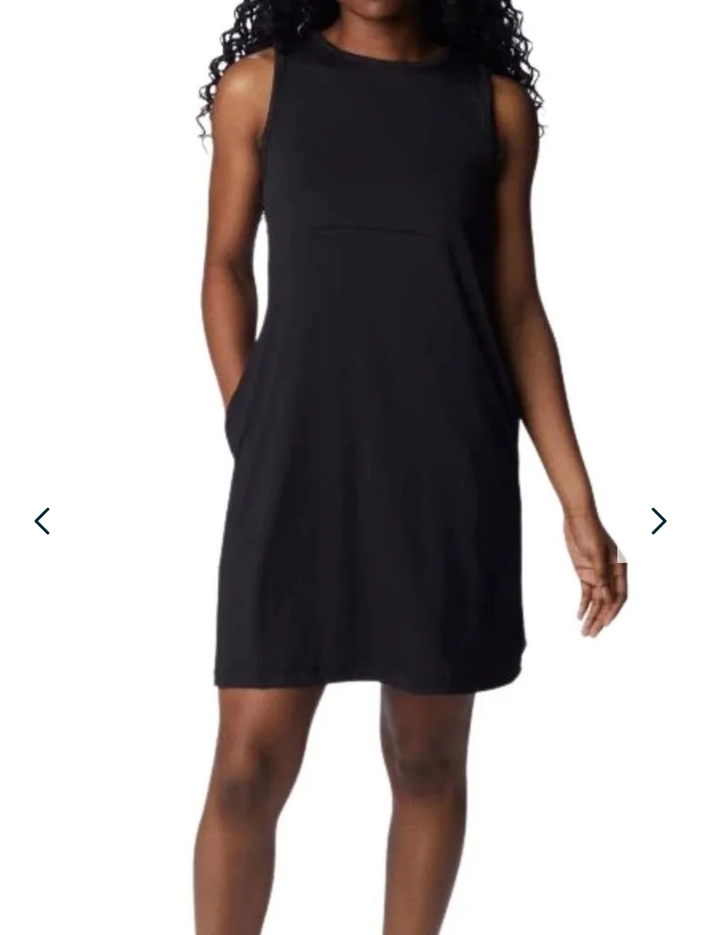 Columbia Athletic Black Sleeveless Midi Dress With Pockets